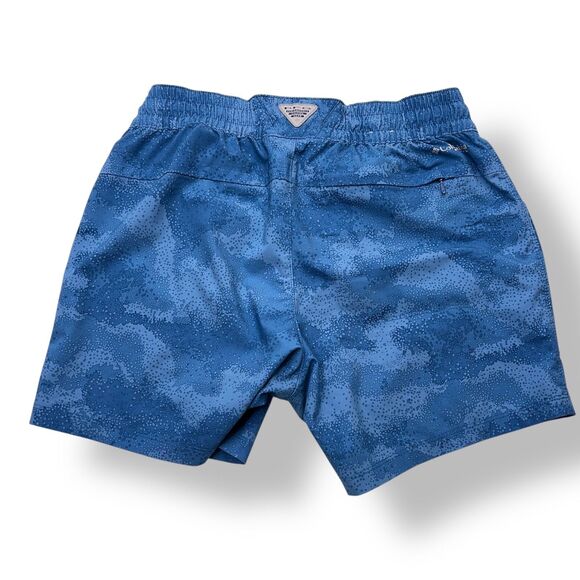 Columbia PFG Womens Tidal Sands II Shorts Blue Zip Pockets Sz Small 5” UPF 50 - Picture 2 of 11